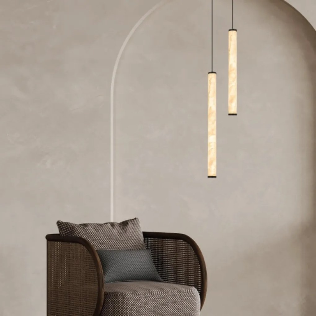 Lustra Suspendata LED, 15W, ALABASTER- BLACK, ZB-2540