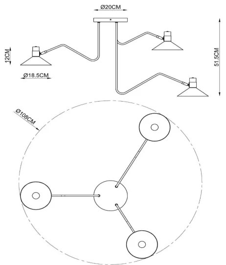 Lustră aplicată PEPIJN 3xE14/40W/230V Lucide 05128/03/30