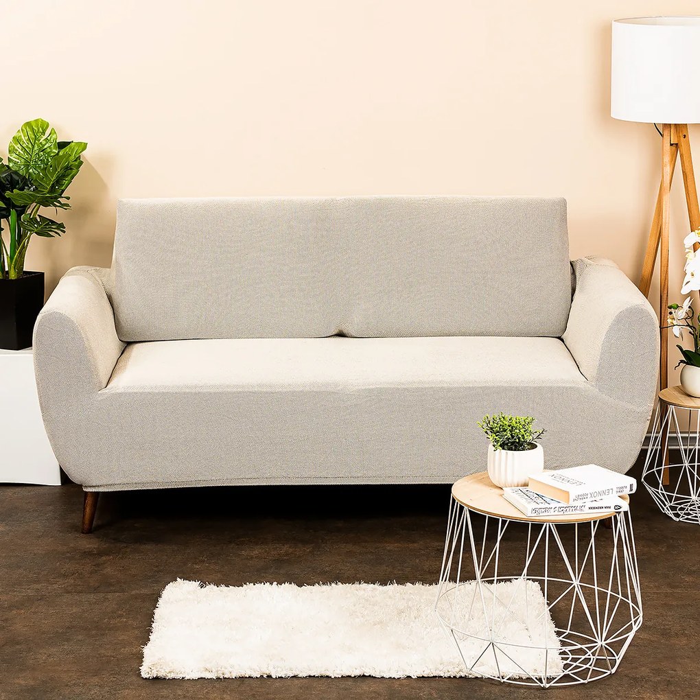 Husă multielastică 4Home Comfort fotoliu dublu cream, crem deschis, 140 - 180 cm