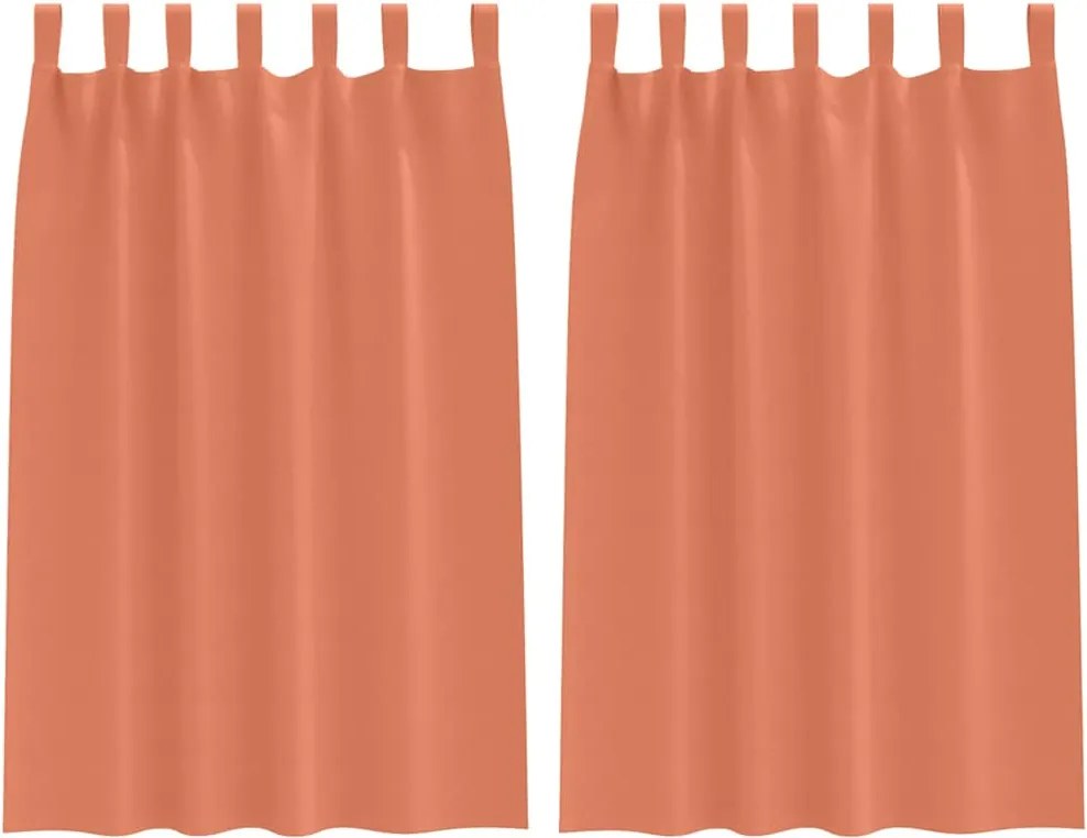 vidaXL Perdele Opaque cu Inel 2 pcs Terracota 175 x 140 cm Poliester