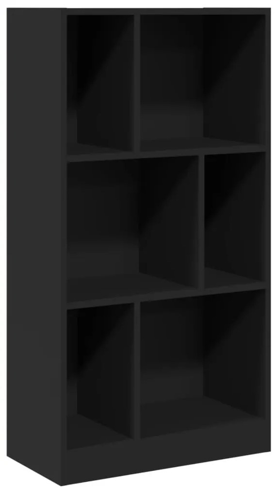 848004 vidaXL Bibliotecă, negru, 57x28,5x107,5 cm, lemn prelucrat