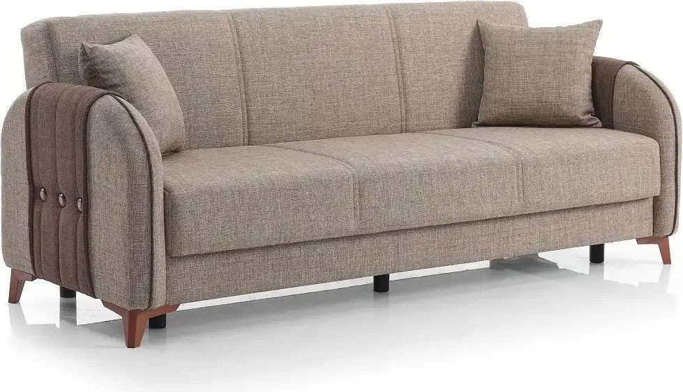 Canapea extensibila cu spatiu de depozitare 220x87x93 cm – stofa maro – Elegance