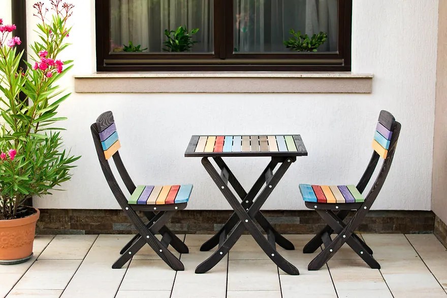 Set mobilier gradina pliabil Iris, 60 cm, colorat