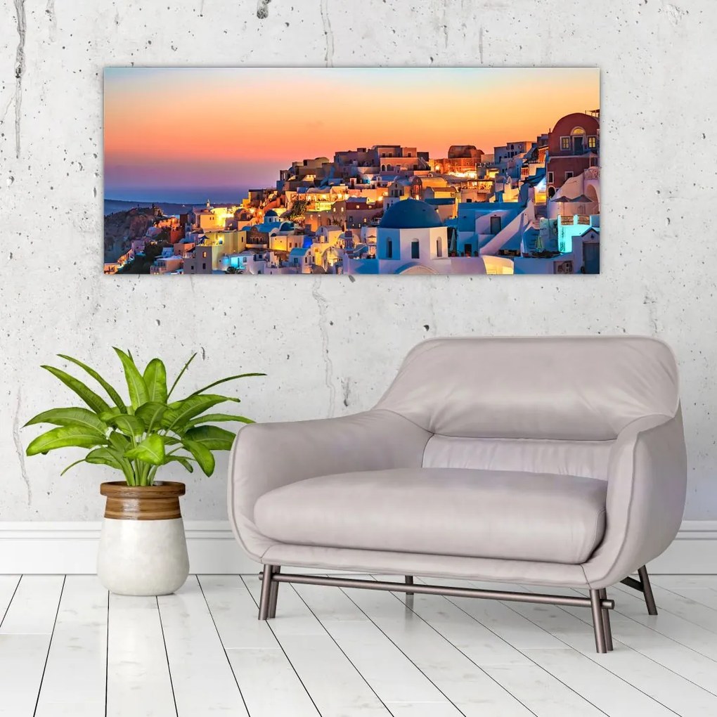 Tablou - Santorini în amurg (120x50 cm)