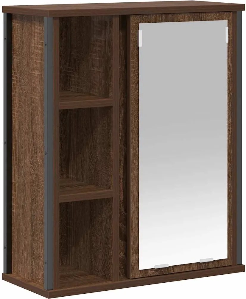 vidaXL Dulap de baie cu oglindă stejar maro 50x21x60 cm