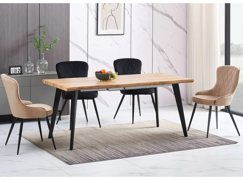 Scaun de bucaterie Lotus Velvet, bej/negru