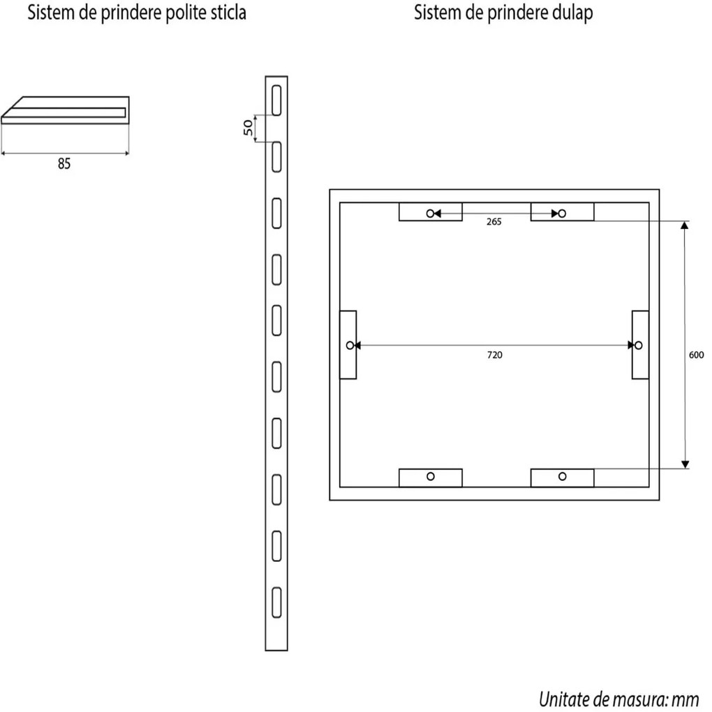 Oglinda baie cu dulap din Aluminiu, sistem iluminare LED, IP44, 80x70x15cm, D4214, Functie Dezaburire, Butoane Touch