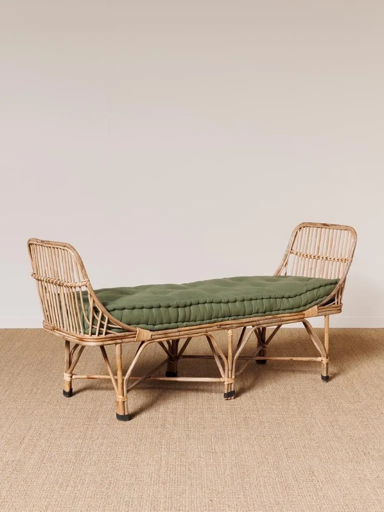 Bancheta verde, din rattan si bumbac, Pistacia