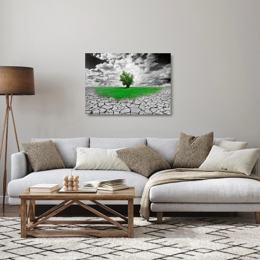 Tablou pe sticlă - O bucată de natură în oraș (70x50 cm)