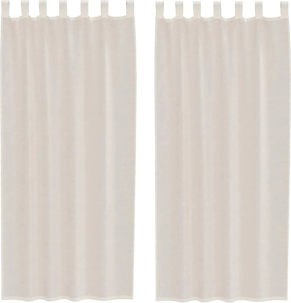 vidaXL Perdele din voile cu tablă 2 buc crem