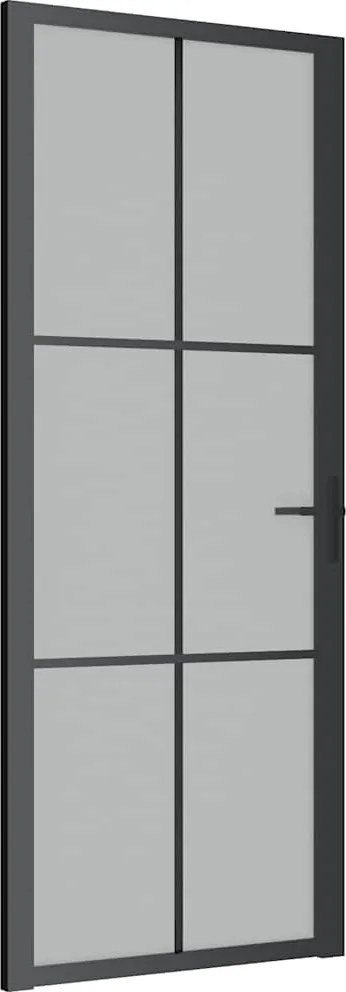 vidaXL Ușă de interior, 83x201,5 cm, sticlă neagră mată și aluminiu