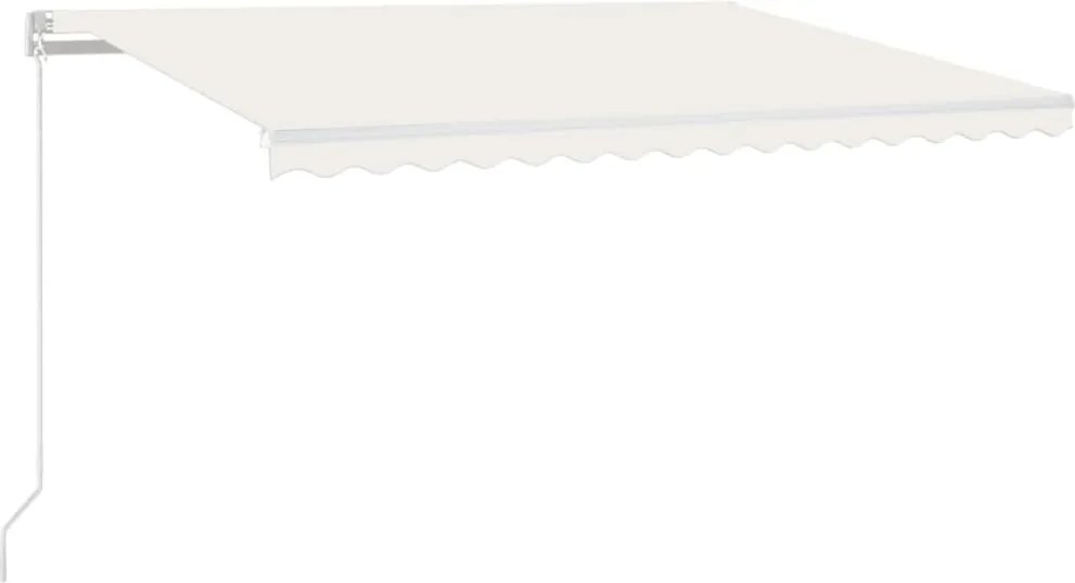 vidaXL Copertină retractabilă manual, crem, 450x350 cm