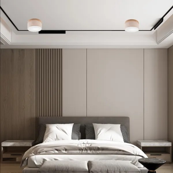 Plafonieră BELLADONNA Brilagi 1xE27/15W/230V d. 30 cm bej/stejar