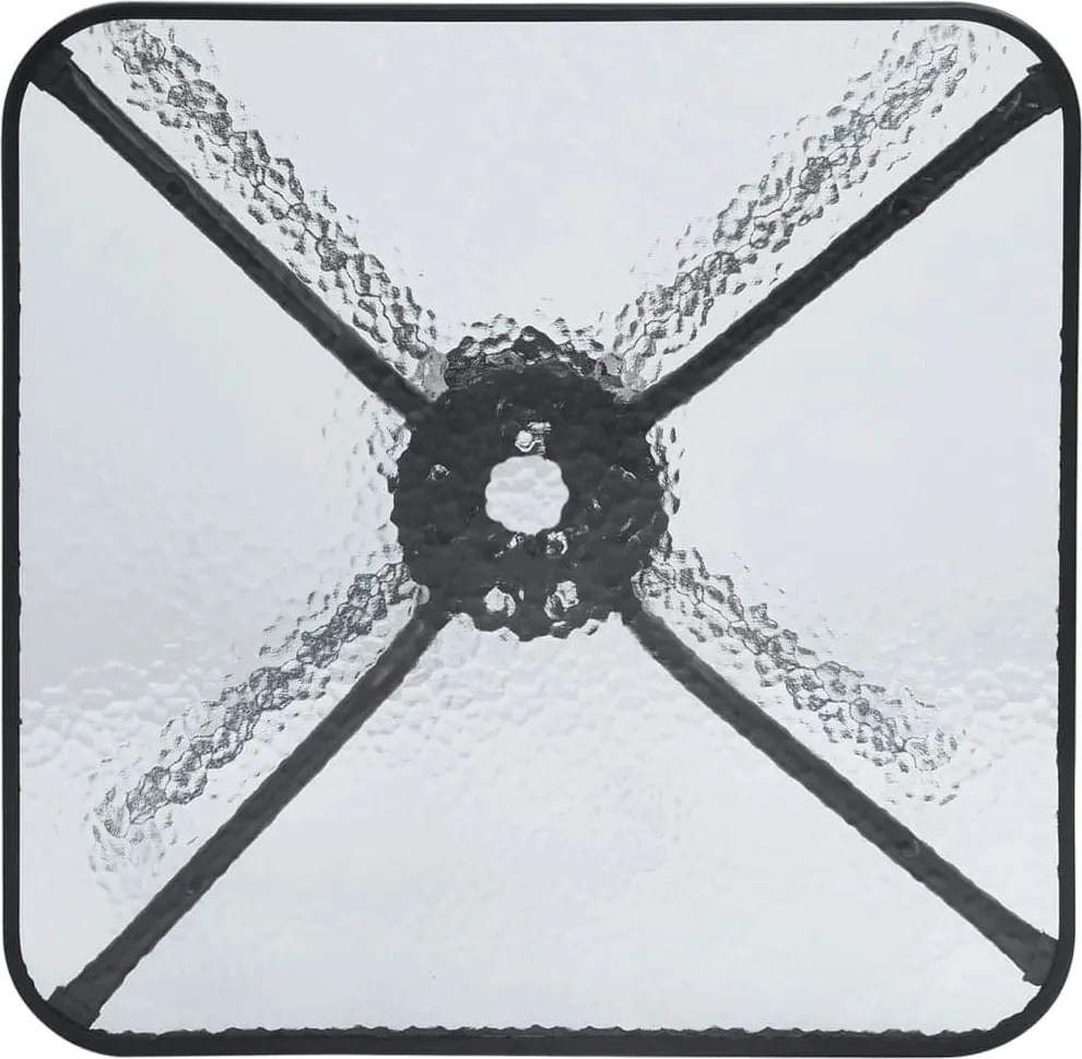 OFERTA Masa patrata de gradina cu blat de sticla ISLAND 60x60 cm, negru, calitate a II-a