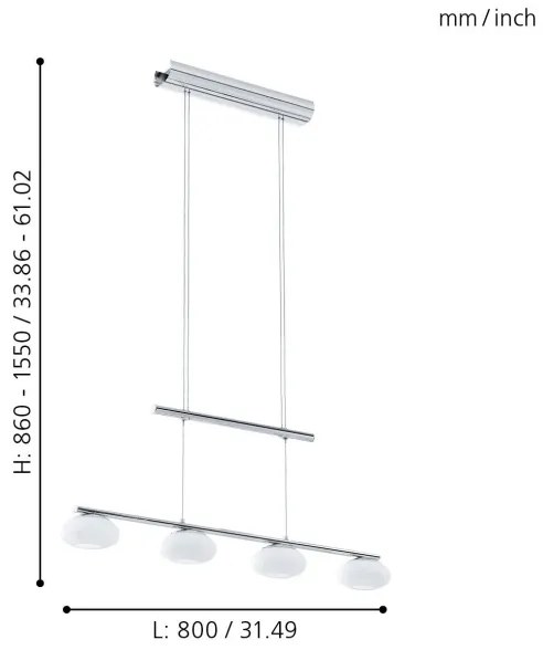 Eglo 96528 - Lustră LED pe cablu ALEANDRO 1 4xLED/4,5W/230V