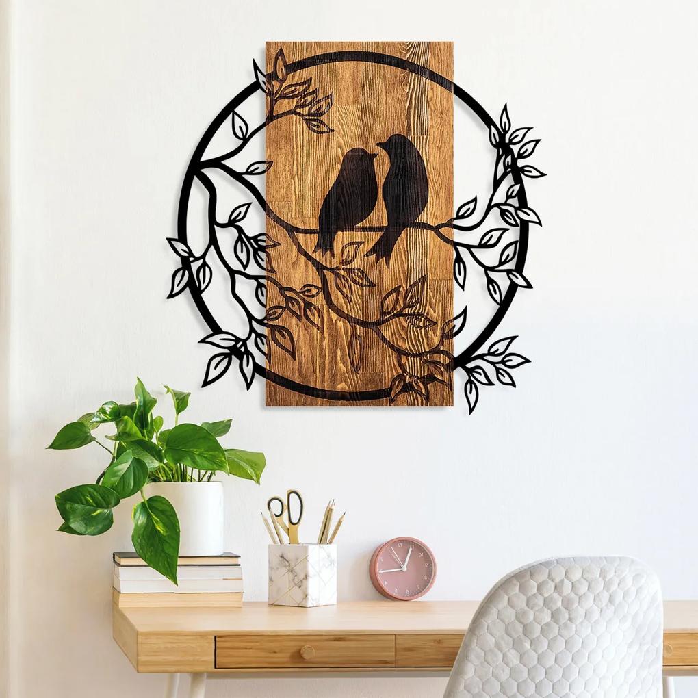 Accesoriu decorativ de perete din lemn Couple Birds