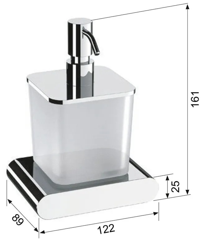 Dozator de săpun lichid negru mat de montat pe perete din sticlă 300 ml Flori – Sapho