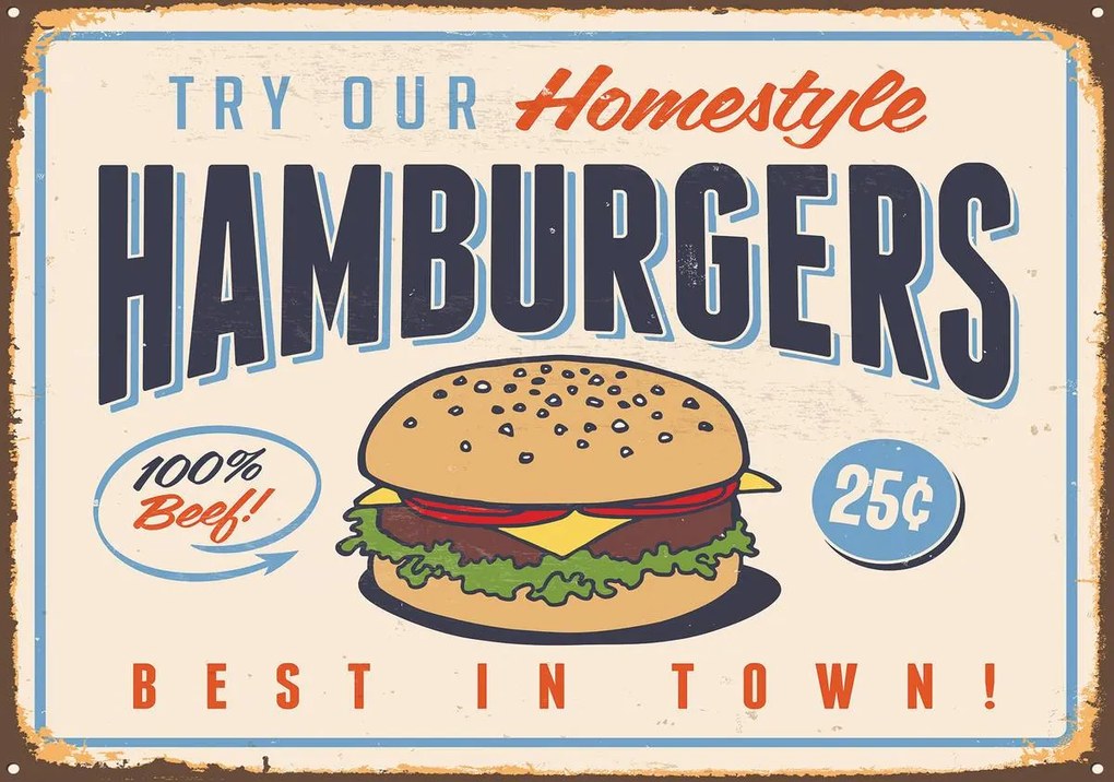 Fototapet - Fast Food - Cele mai bune hamburgeri (152,5x104 cm)