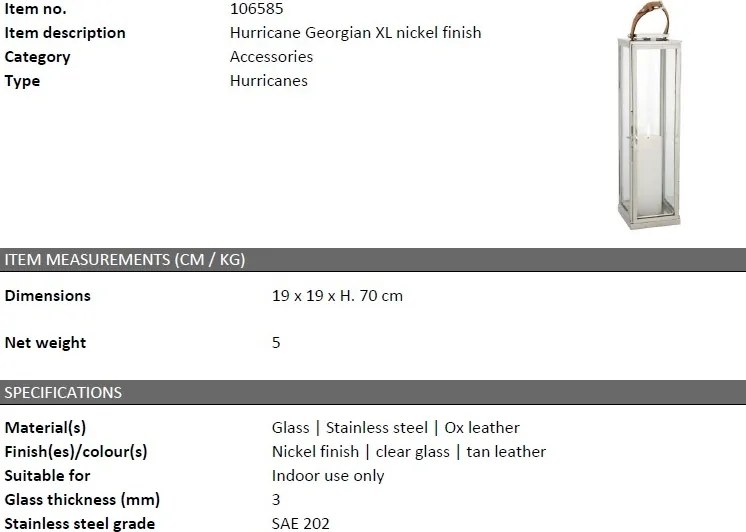 Suport lumanare design LUX Georgian XL 106585 HZ