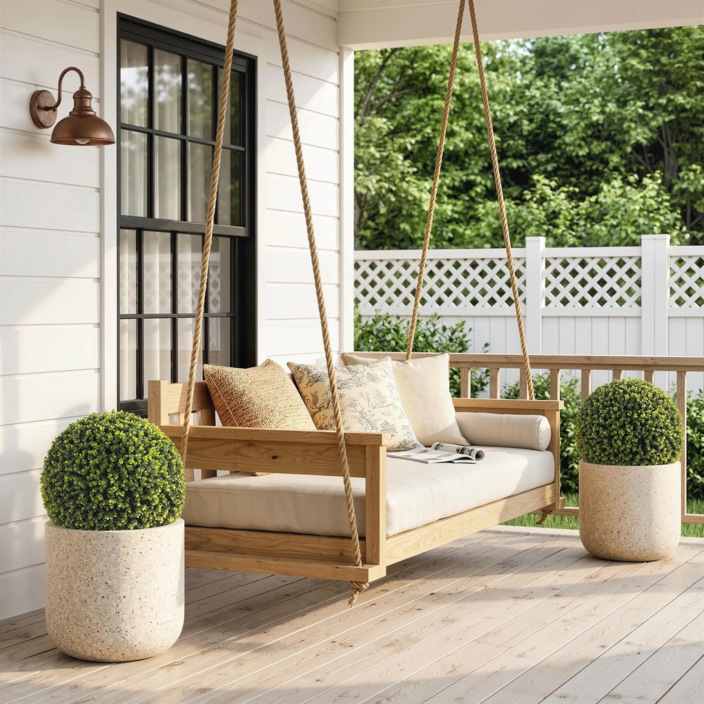 HOMCOM Bile artificiale de eucalipt de 52 cm, set de 2, plante decorative rezistente la UV cu 1086 frunze pentru interior și exterior | Aosom Romania