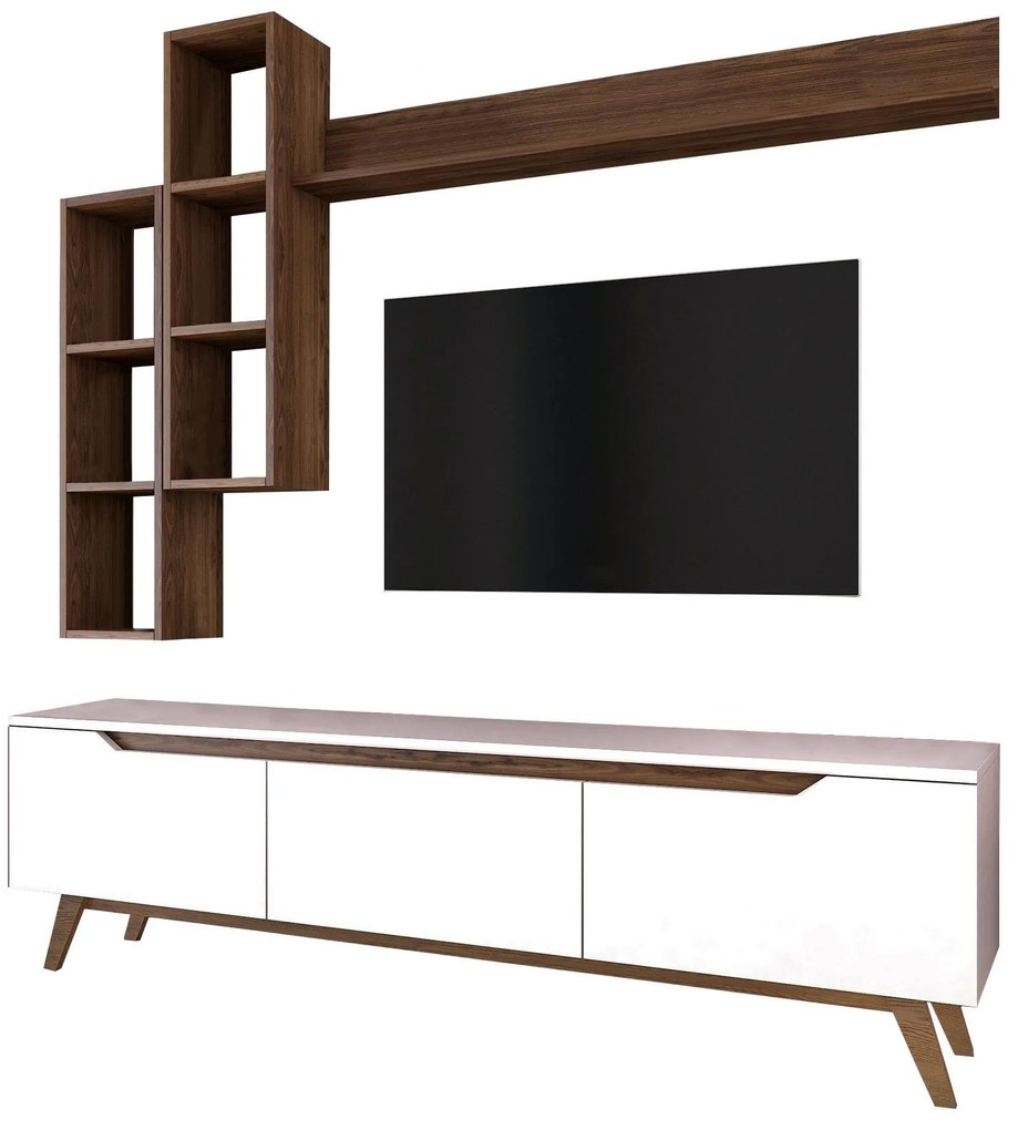 Mobilier living Mitevu 10 (alb + Nuc) . 1095672