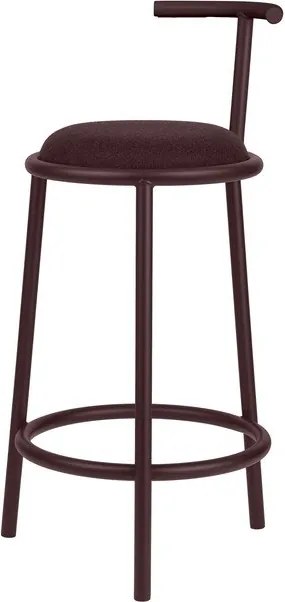 Scaun de bar burgundy din metal (înălțime șezut 68 cm) Hogo – noo.ma