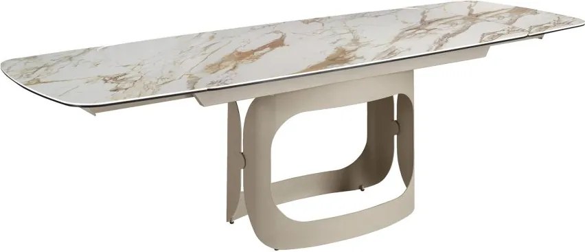 Masa extensibila design LUX Porcelain Marble 180-260cm