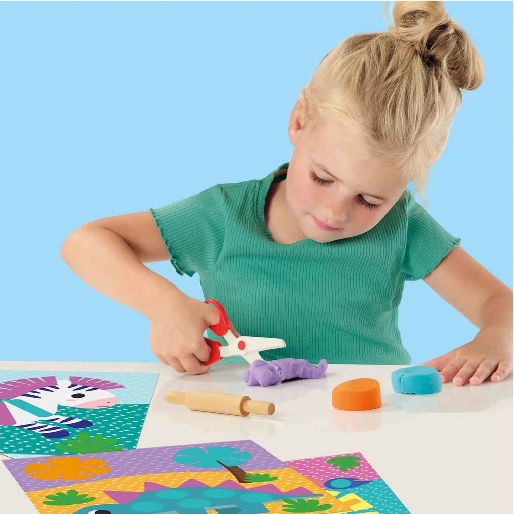 Set creativ copii - Decupeza si creeaza animale din plastilina