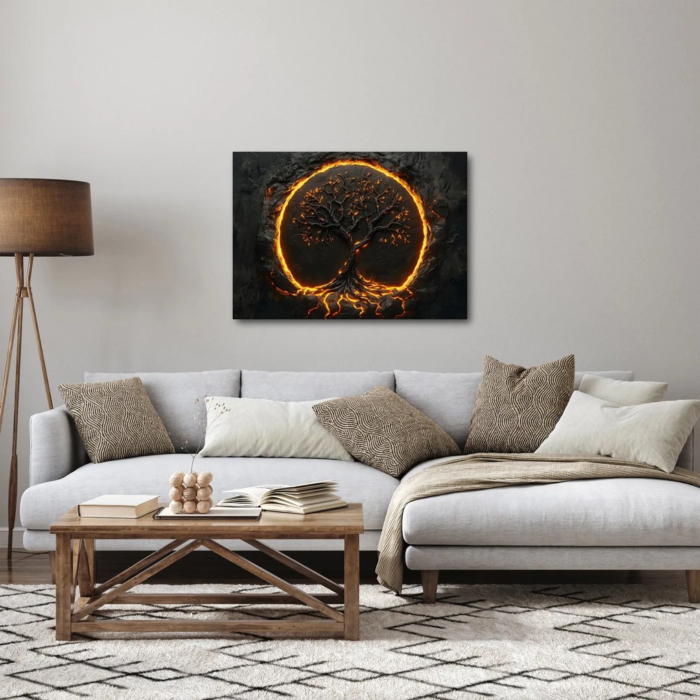 Tablou – Arborele vieții în lavă II. (70x50 cm)
