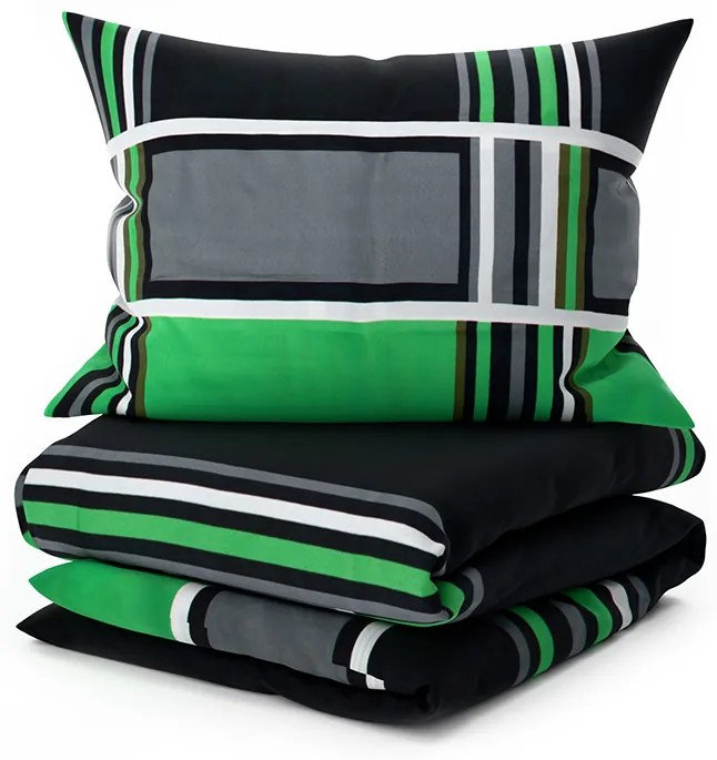 Lenjerie de pat din bumbac KARO BLEND verde Dimensiune lenjerie de pat: 70 x 90 cm | 140 x 200 cm