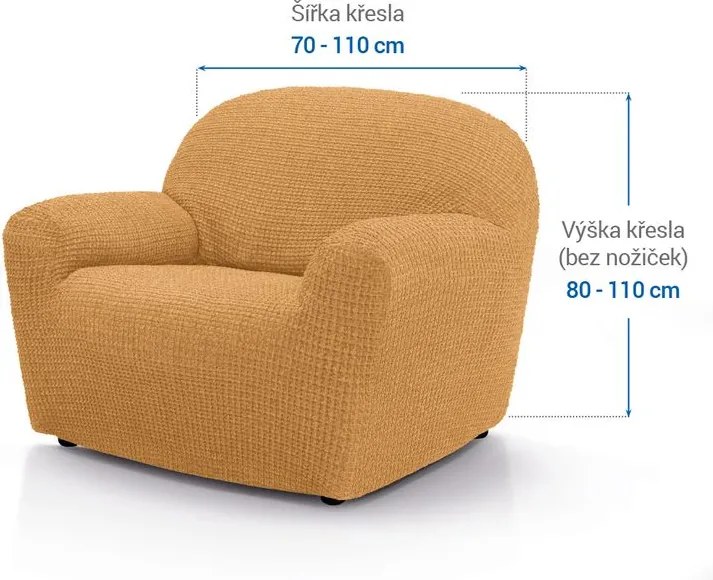 Nueva Textura Huse super elastice RUBINIA aurii fotoliu (l. 70 - 110 cm)