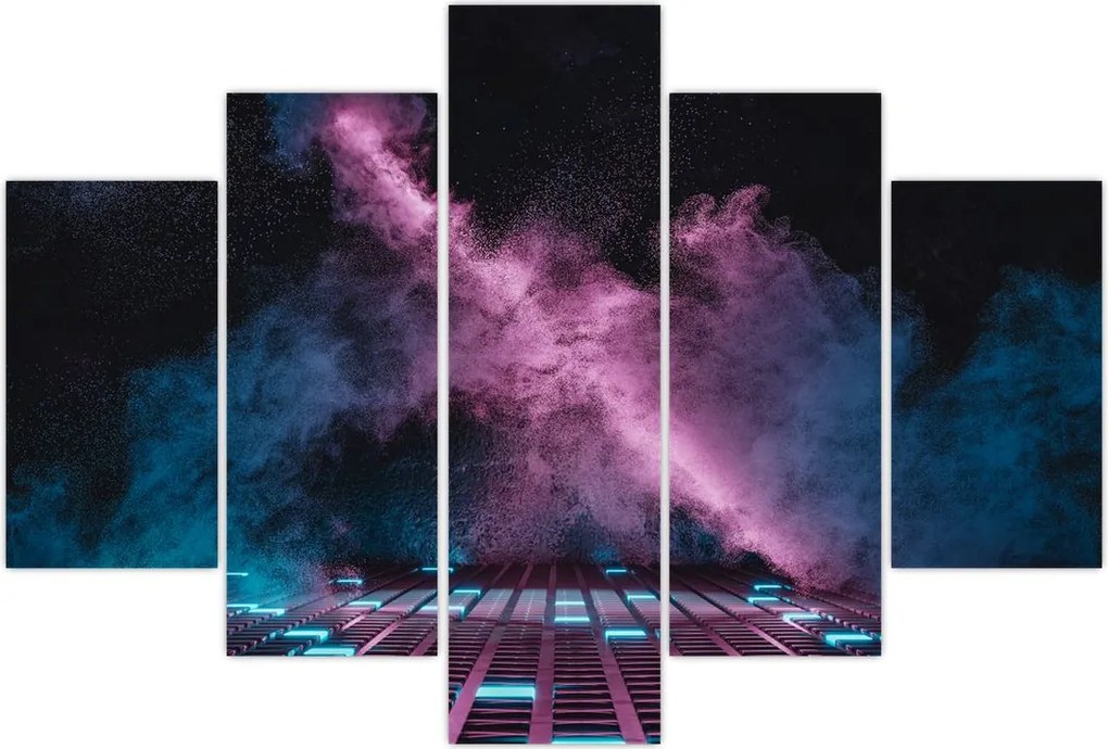 Tablou - Fum roz-albastru (150x105 cm)