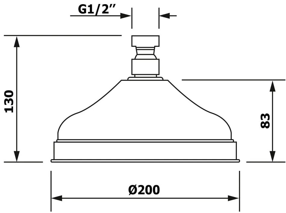 Cap de duș argintiu mat din alamă ø 20 cm Antea – Sapho