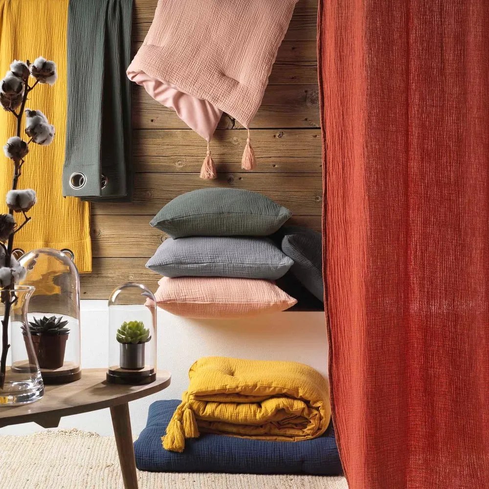 Cearceaf galben din muselină cu elastic 140x190 cm Angelia – douceur d'intérieur