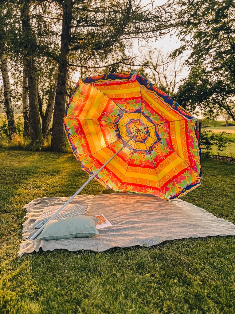 Umbrela de soare rosu-galben, BLISS 180 cm