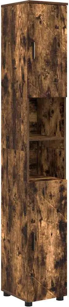 vidaXL Dulap de Baie cu depozitare Stejar fumuriu 30 x 35 x 192 cm