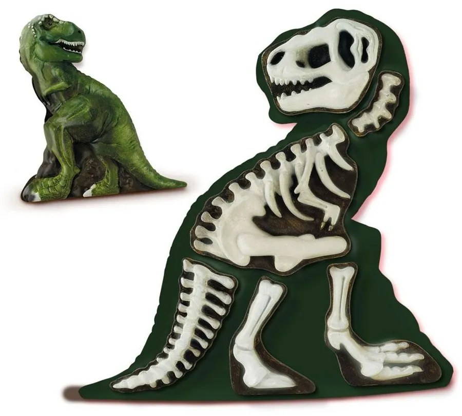 Set creativ mulaj si pictura - T-rex cu schelet fotoluminescent