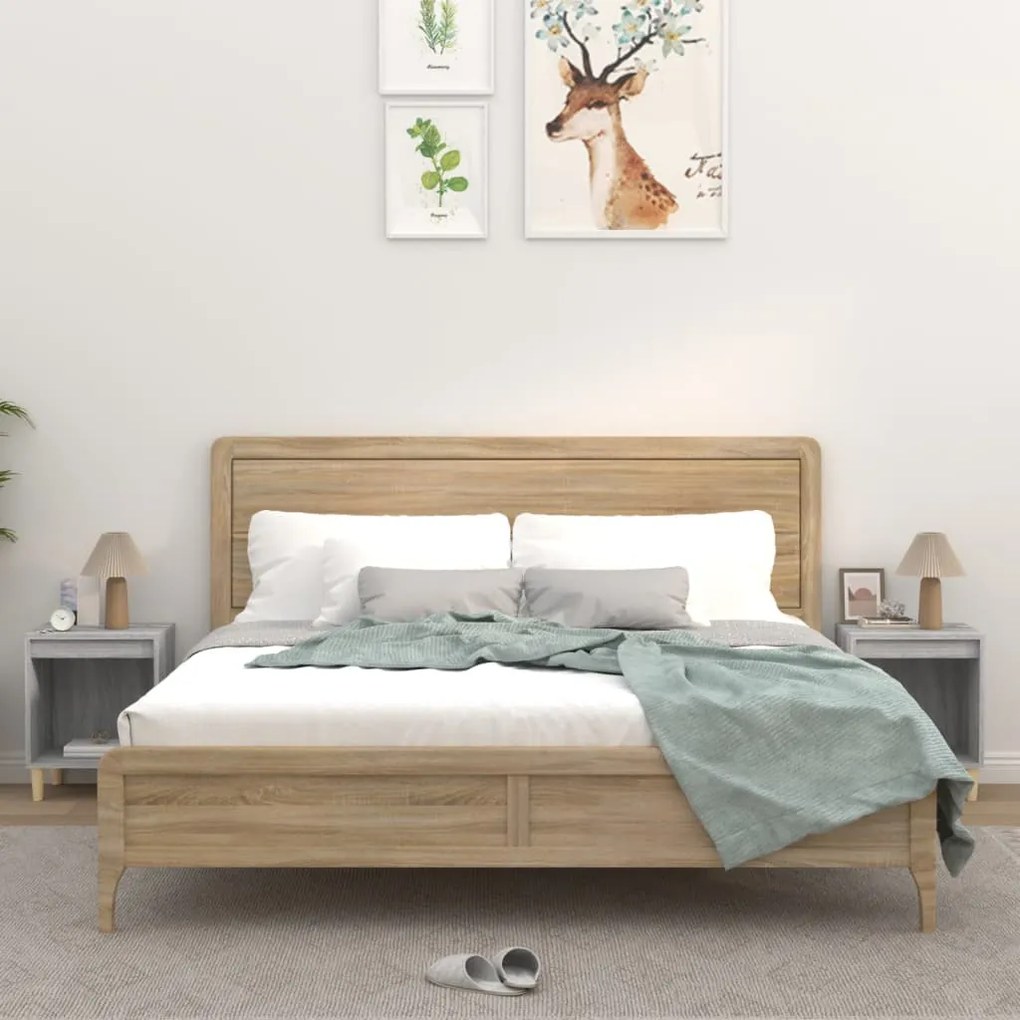 821871 vidaXL Noptiere, 2 buc., gri sonoma, 40x35x50 cm