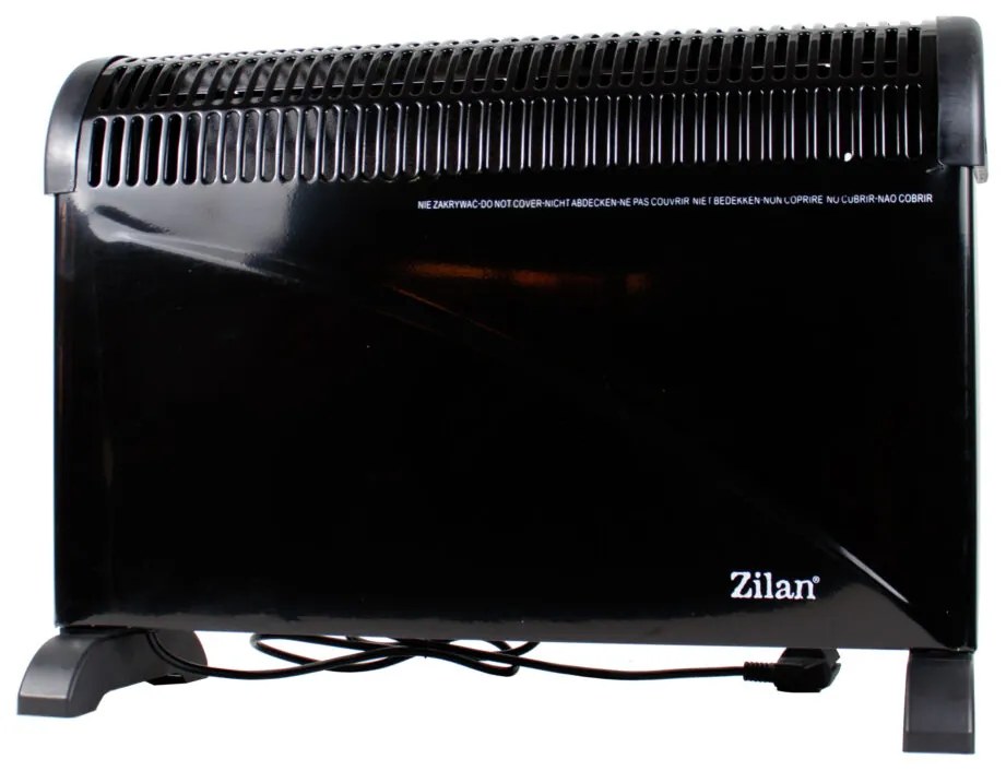 Convector Electric de Podea Zilan 2000W cu Termostat Reglabil si 3 Trepte de Putere, Negru