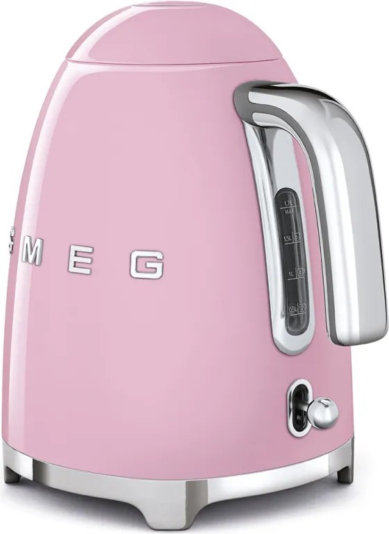 Cana electrica SMEG KLF03PKEU, 2400 W, 1,7 l, Baza rotativa la 360°, Finisaj lucios, Roz