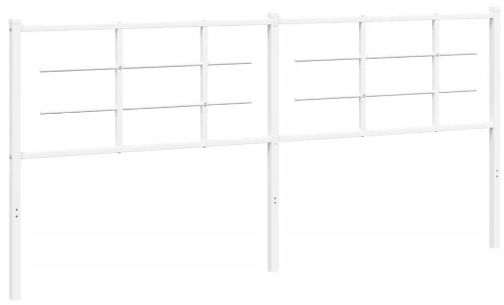 355647 vidaXL Tăblie de pat metalică, alb, 193 cm