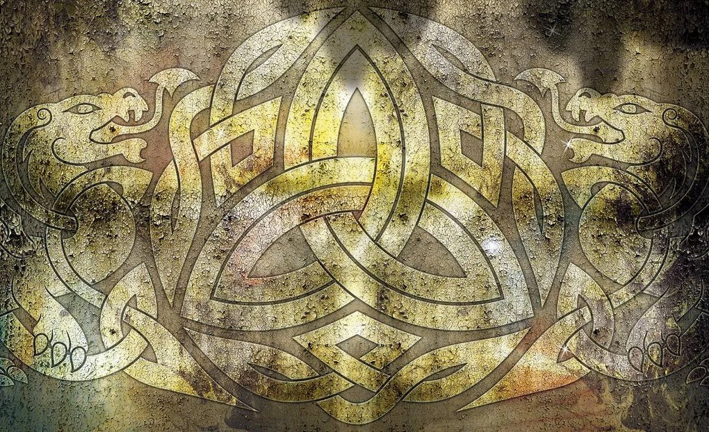 Fototapet - Abstracție aurie albă (152,5x104 cm)