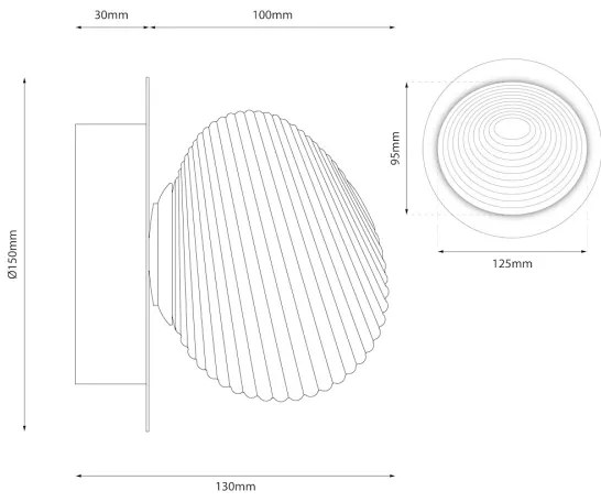 Aplica de perete LED BOLLA LED/3W/230V auriu/bej fumuriu