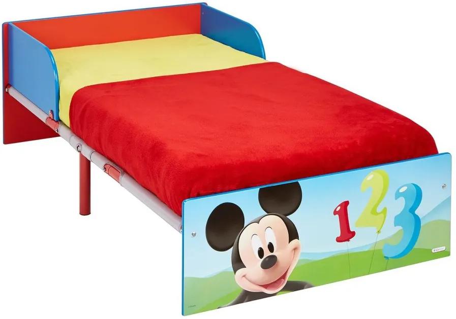 Pat pentru copii cu Mickey Mouse MDF/metal, 140 x 70 cm