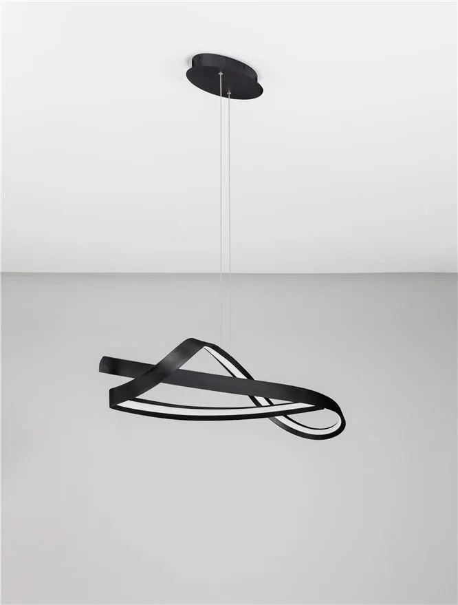 Lustra suspendata LED CCT OLIA aluminiu negru