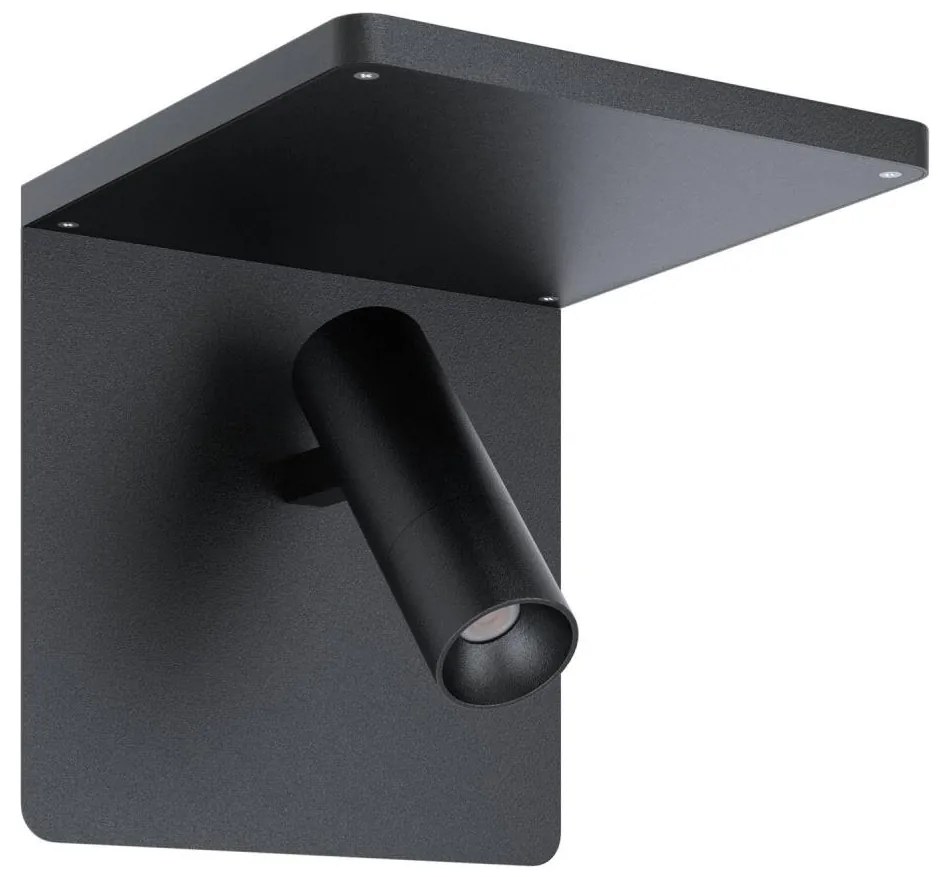 Aplică LED cu raft Eglo 67563 CIGLIE LED/8,1W/230V negru