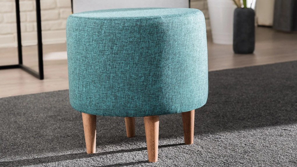Taburet tapițat Liza - Turquoise