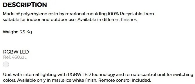 CORP DE ILUMINAT LED RGB DECORATIV MORA LAMP II