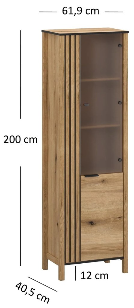 Vitrină Hemos 1 (stejar evoke) (D). 1116845