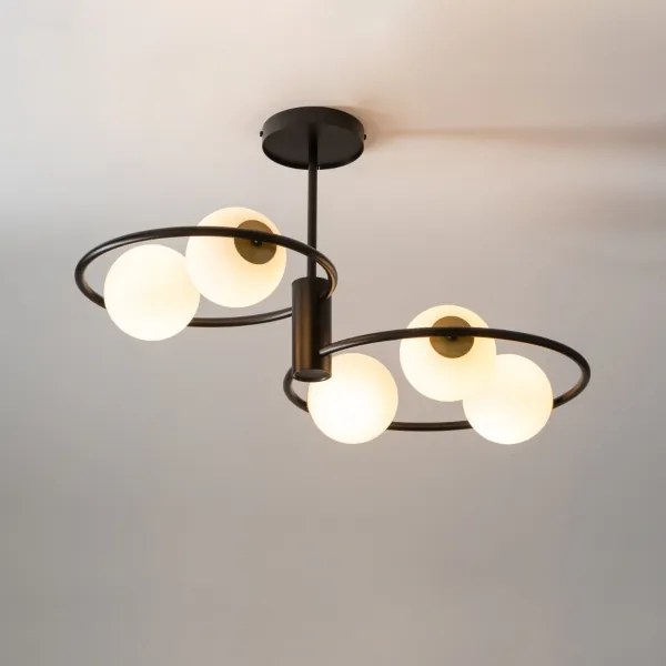 Lustră pe tijă AQUA 5xG9/12W/230V negru